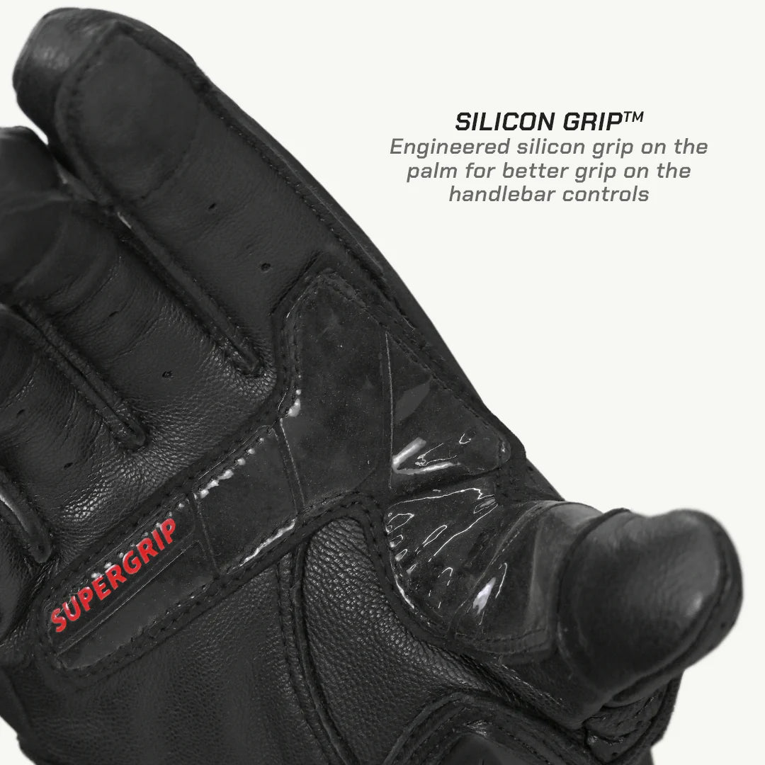 color_common ViaTerra shifter – short motorcycle leather riding gloves have silicon grip