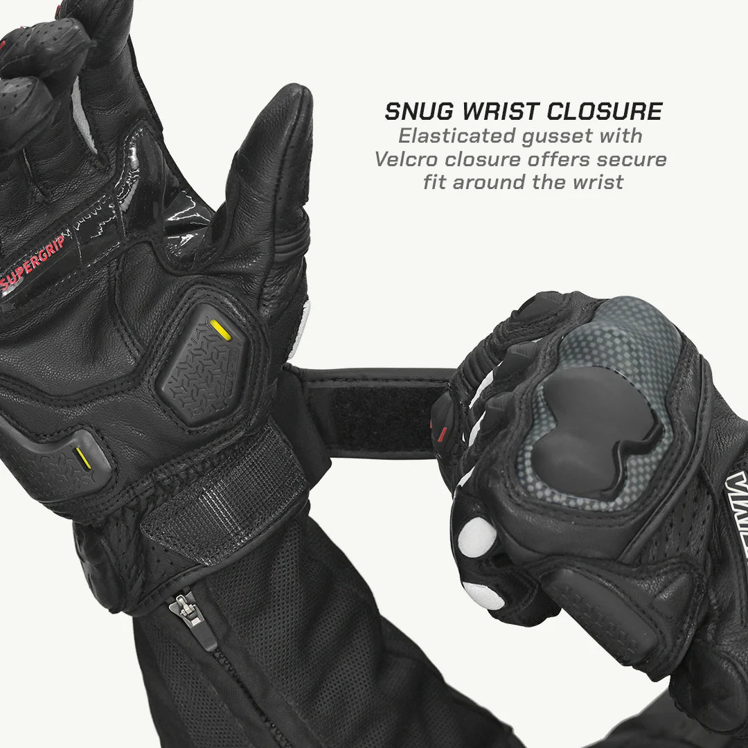 color_common ViaTerra shifter – short motorcycle leather riding gloves have snug wrist closure