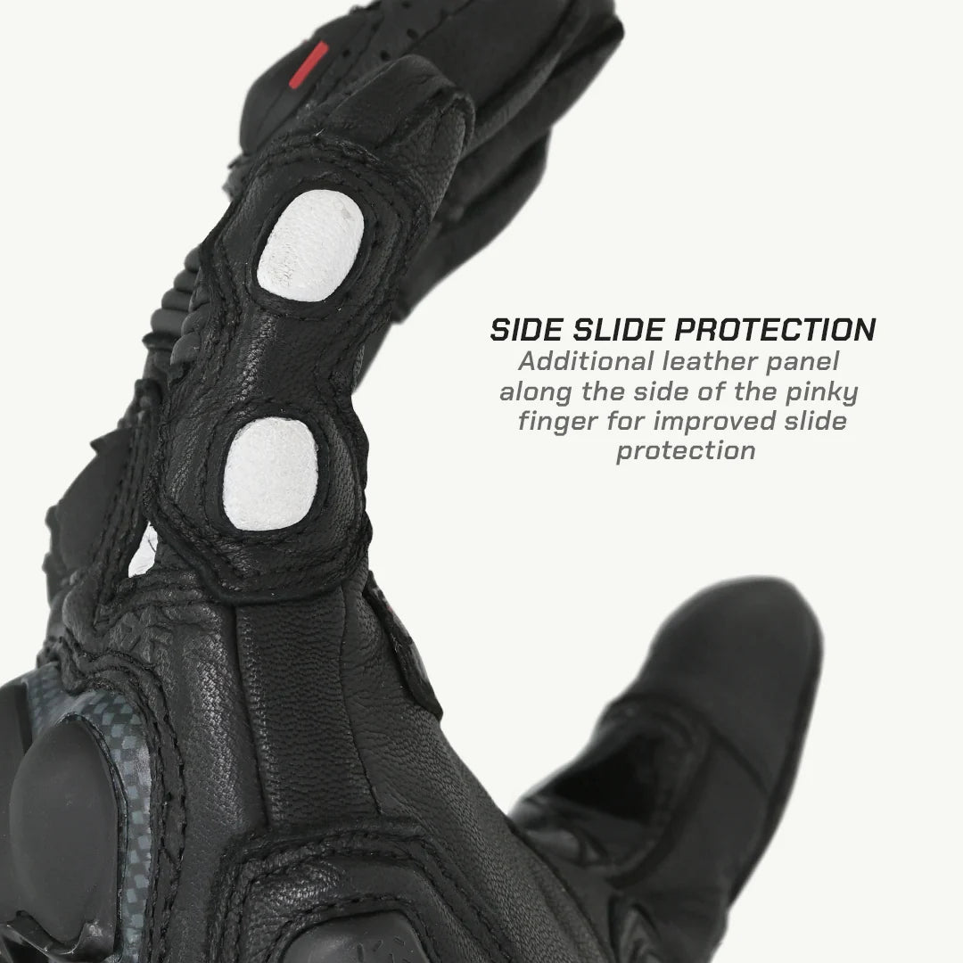 color_common ViaTerra shifter – short motorcycle leather riding gloves have side slide protection