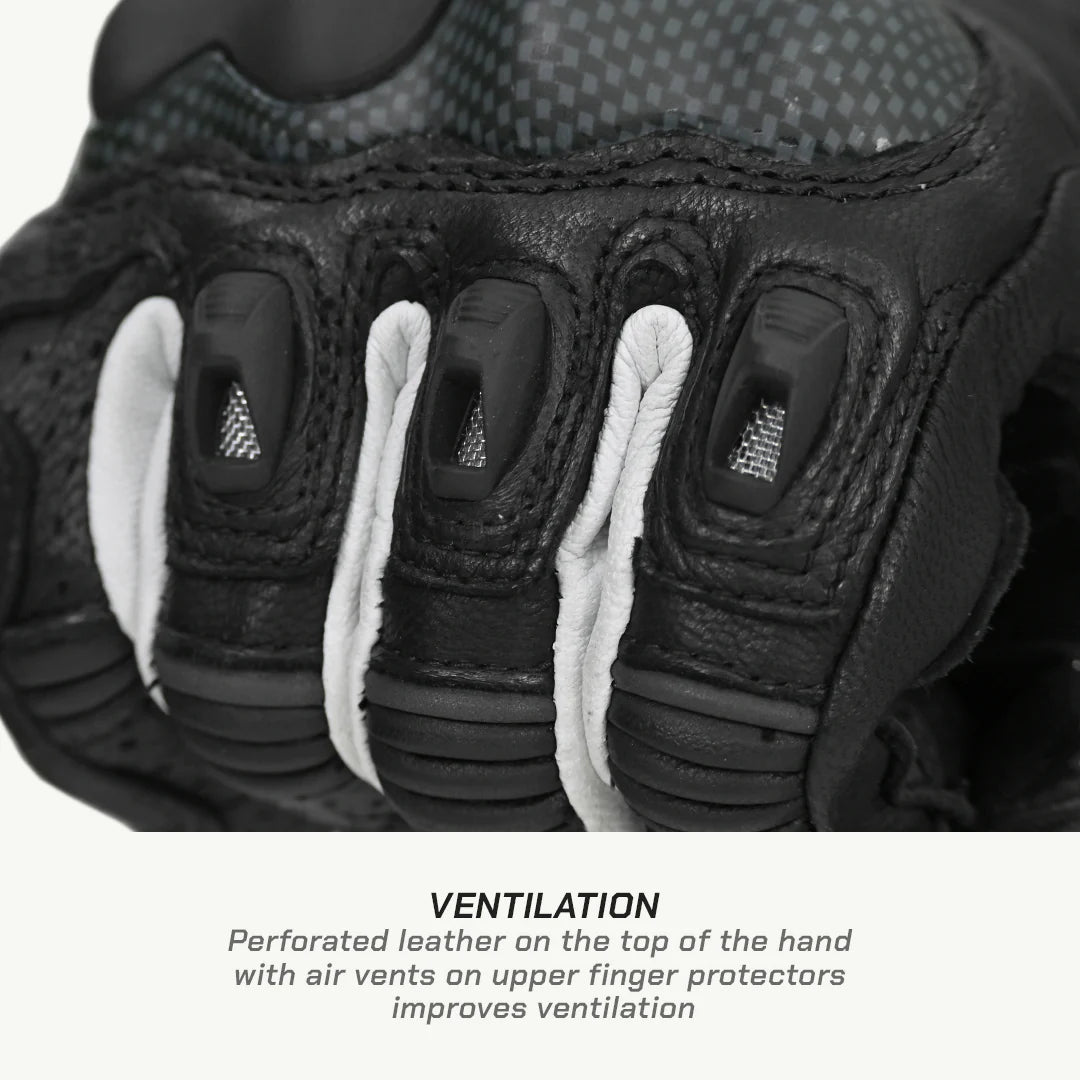 color_common ViaTerra shifter – short motorcycle leather riding gloves that have ventilation