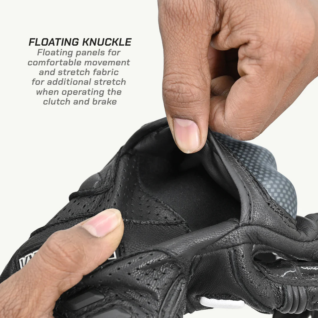 color_common ViaTerra shifter – short motorcycle leather riding gloves that have floating knuckle