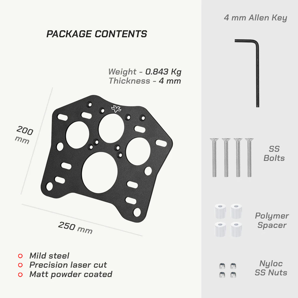 color_black Black top box adapter plate for Hero Xpulse - Viaterra