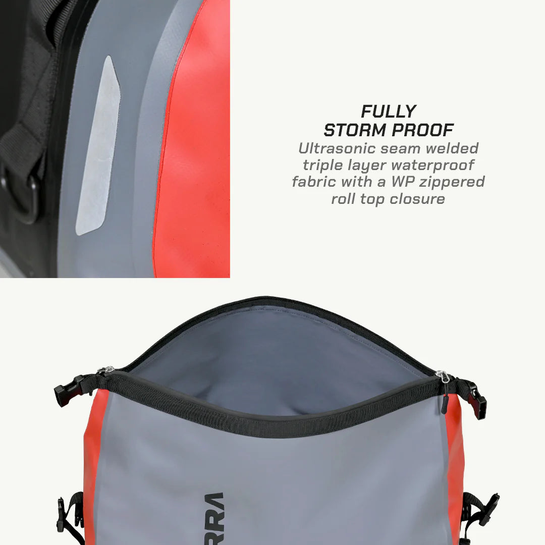 color_common ViaTerra drybag 40l - 100% waterproof motorcycle tailbag (universal) is fully storm proof