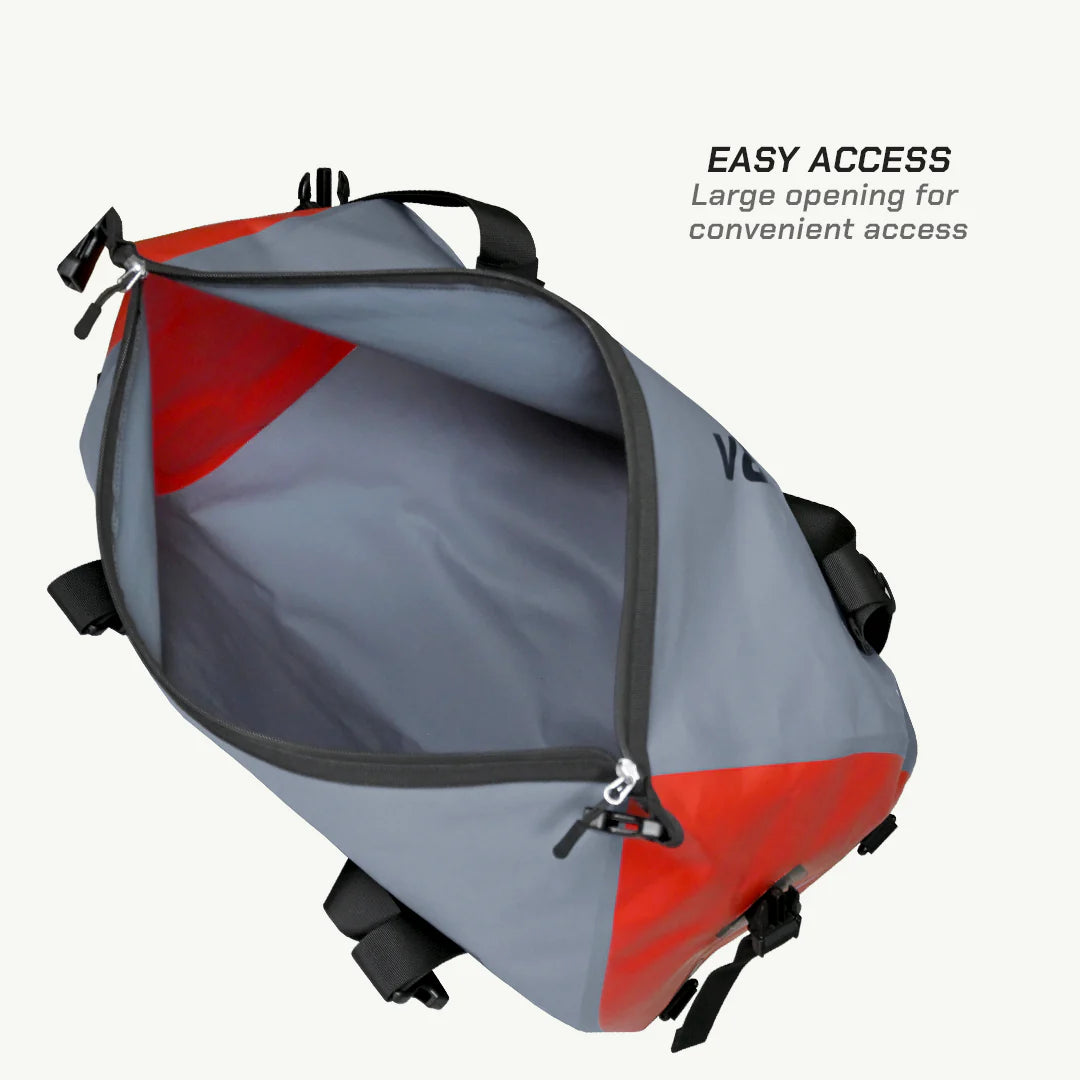 color_common ViaTerra drybag 40l - 100% waterproof motorcycle tailbag (universal) has large opening for easy access