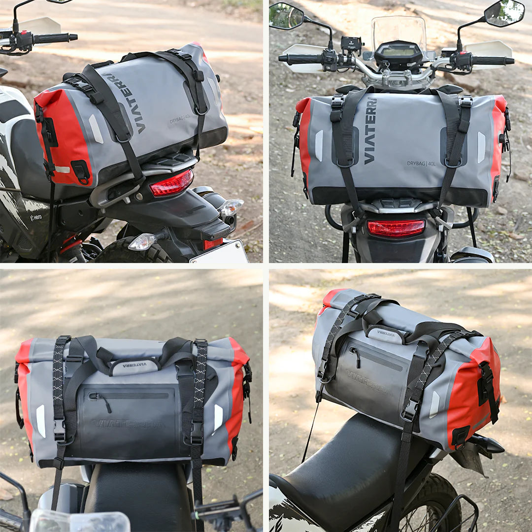 color_common ViaTerra DryBag 40L - 100% Waterproof Motorcycle Tailbag (Universal) Viaterra DryBag 40L Waterproof Motorcycle Tailbag