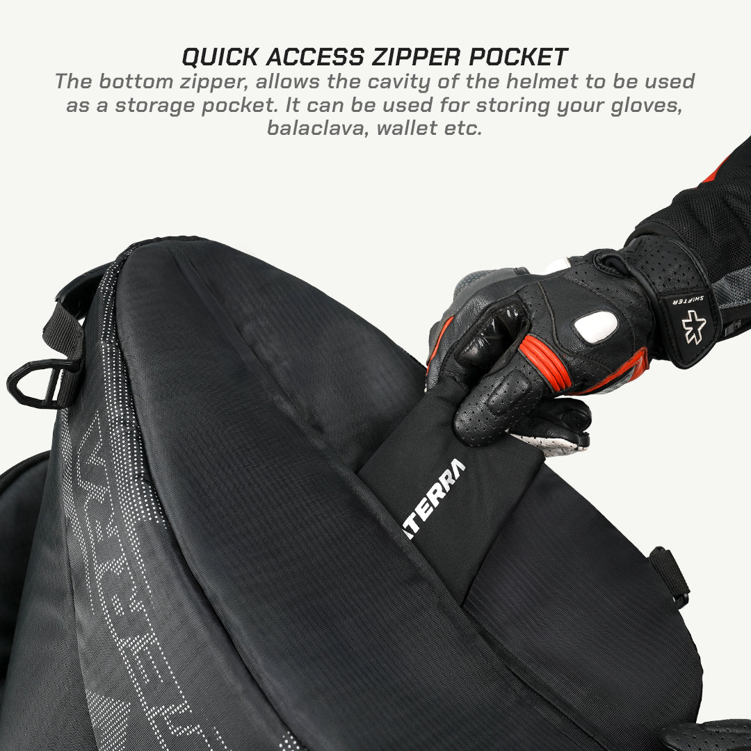 color_common ViaTerra Essentials ADV Helmet Bag have quick access zipper pocket
