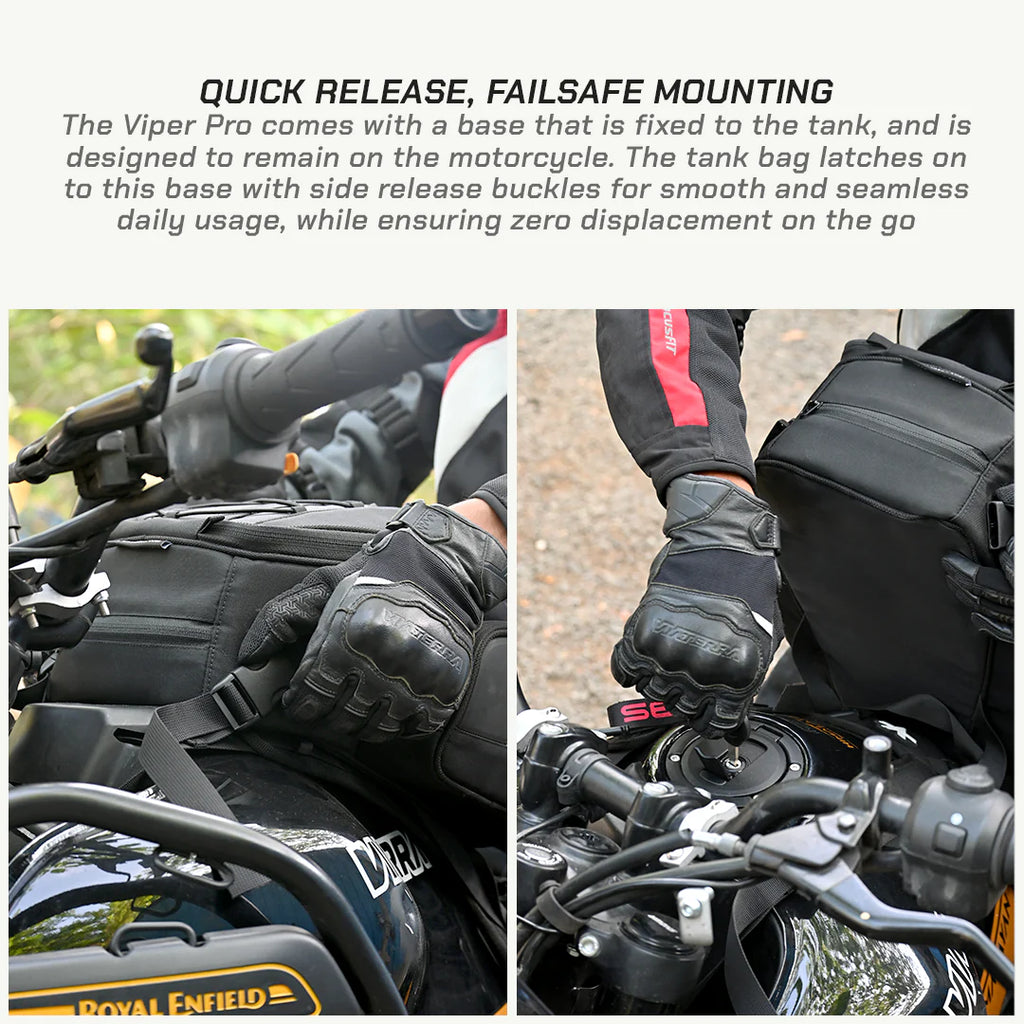 color_common ViaTerra Viper Pro - Motorcycle Tank Bag have quick release
