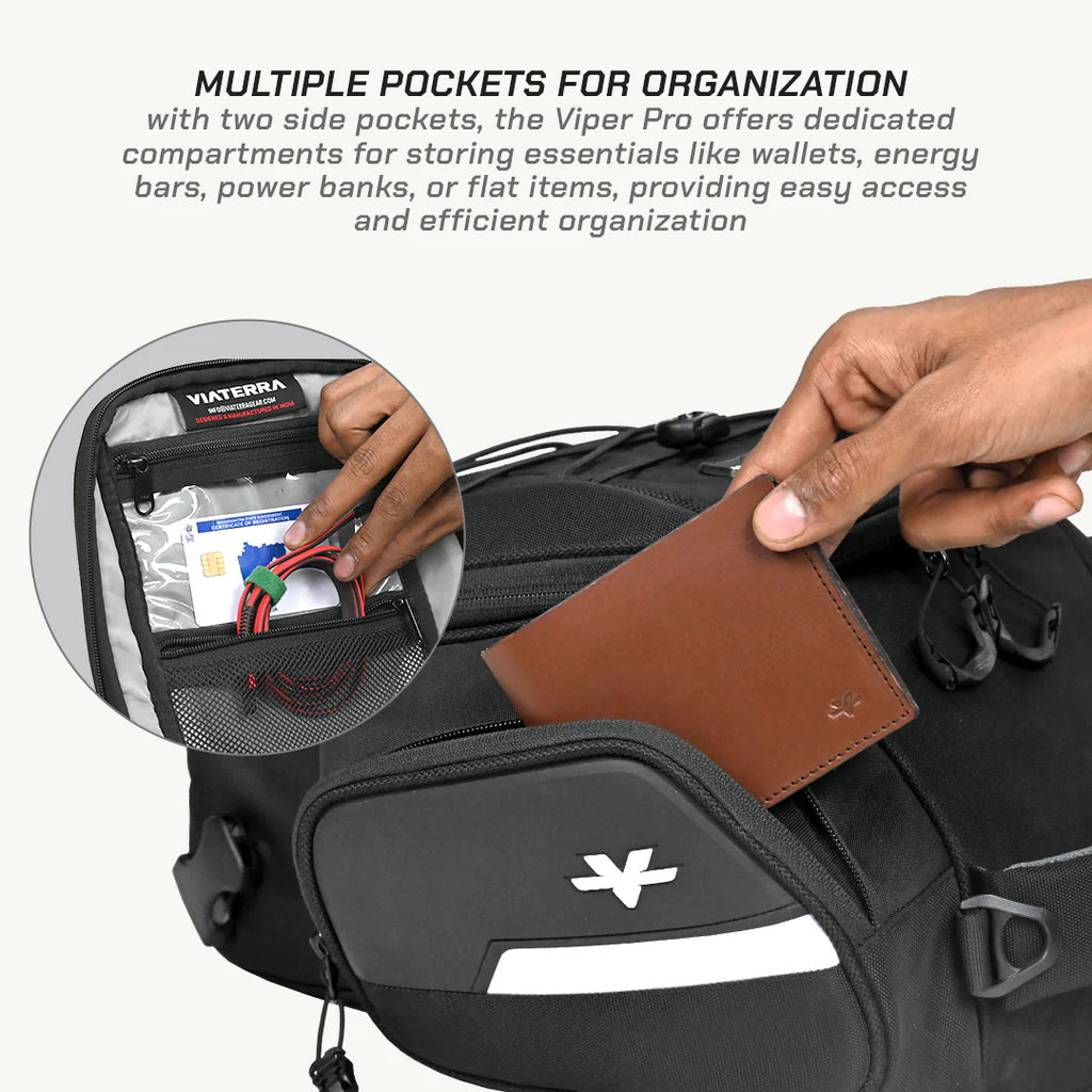color_common ViaTerra Viper Pro - Motorcycle Tank Bag have multiple pockets