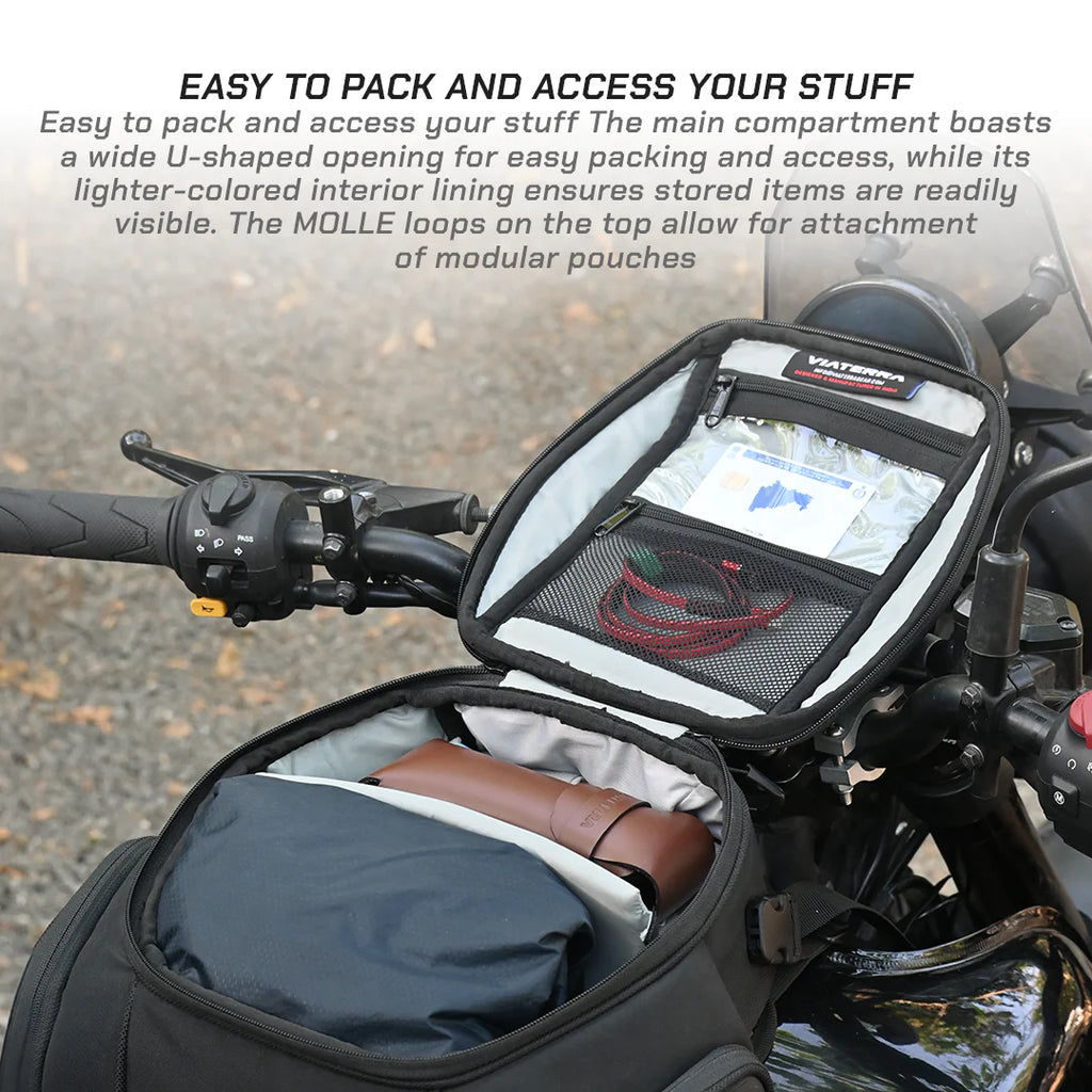 color_common ViaTerra Viper Pro - Motorcycle Tank Bag is easy to pack