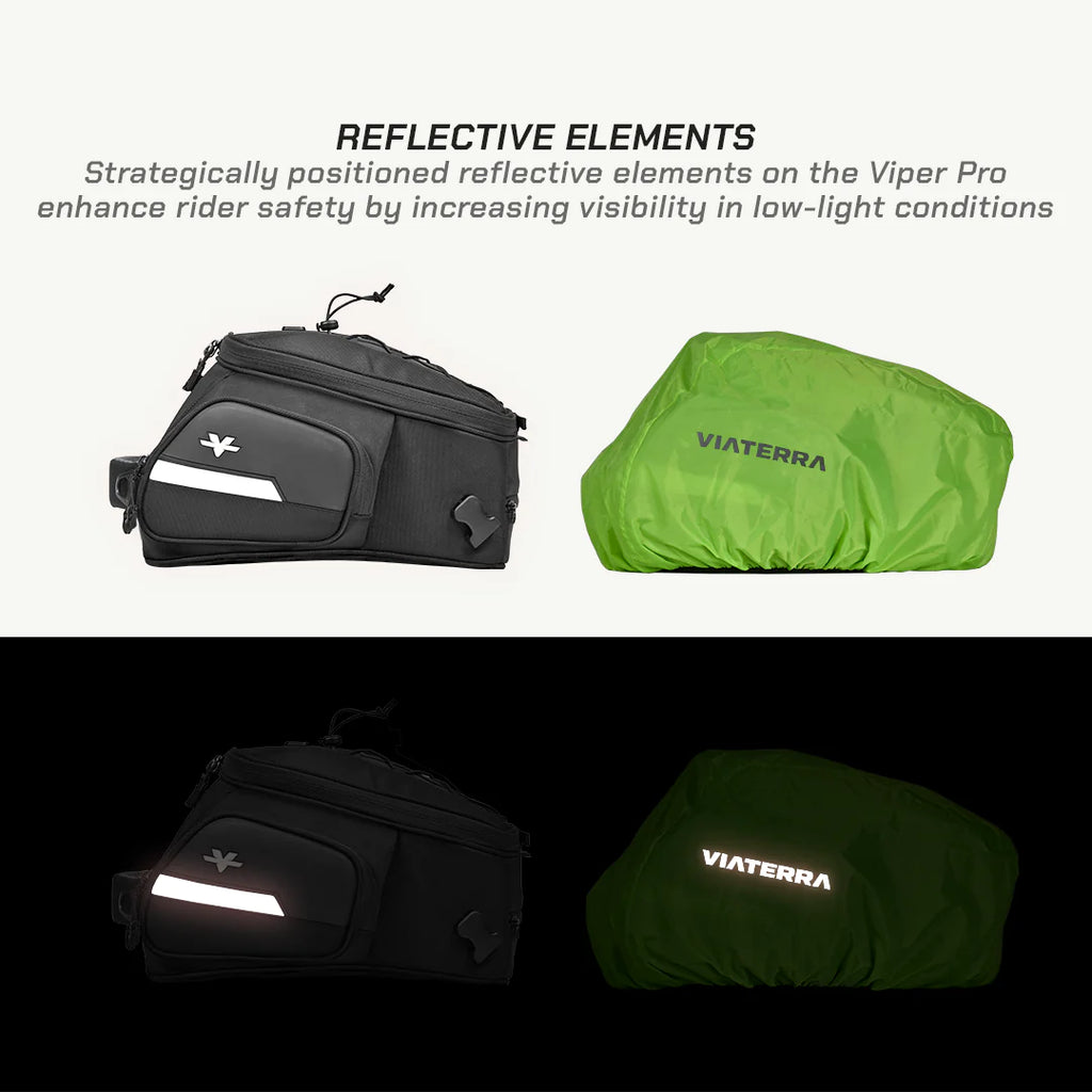 color_common ViaTerra Viper Pro - Motorcycle Tank Bag have reflective elements