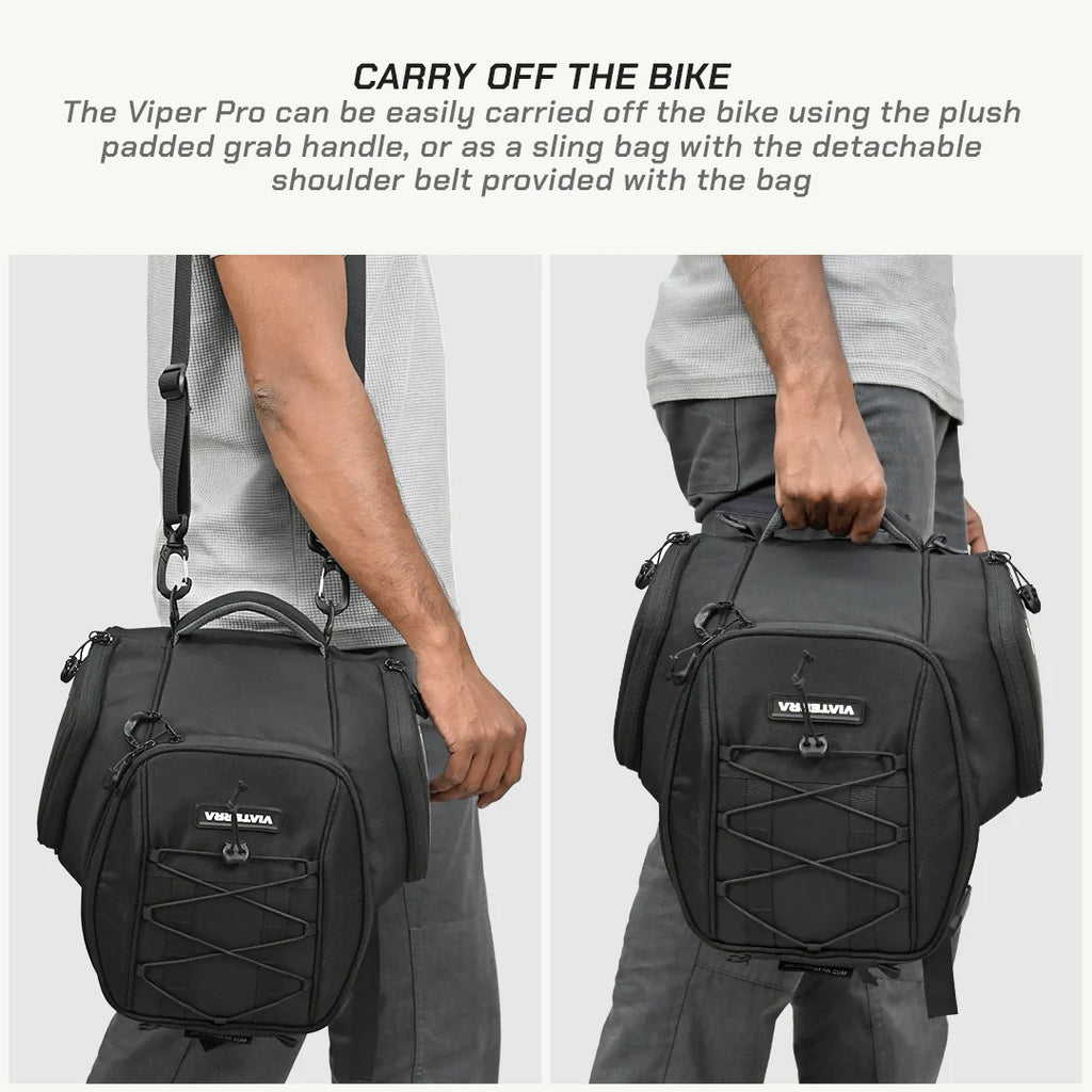 color_common ViaTerra Viper Pro - Motorcycle Tank Bag is carried off the bike