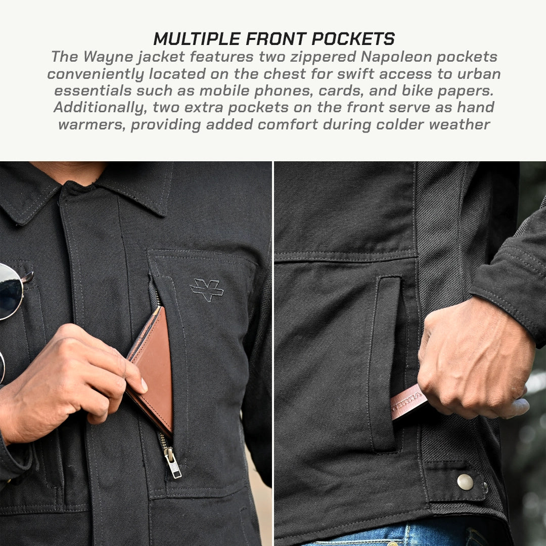 Wayloo Riding Jacket color_common Multiple Front Pockets