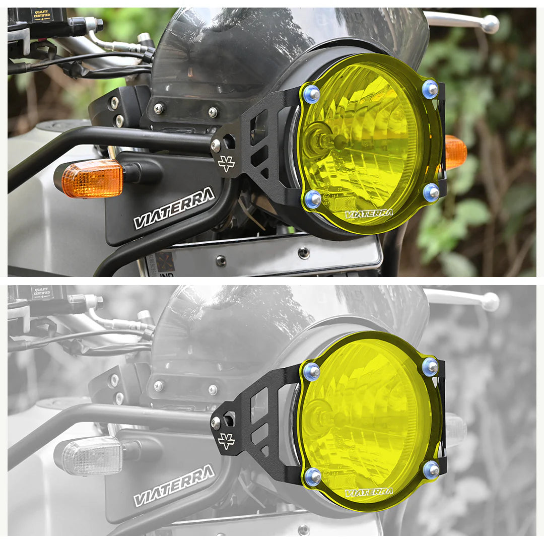 color_yellow Headlight Guard for Royal Enfield Himalayan - Yellow Tint